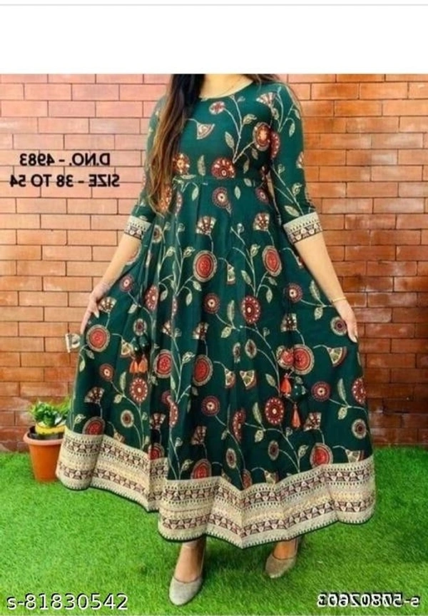 Bottle Green print Gowns. - M, available