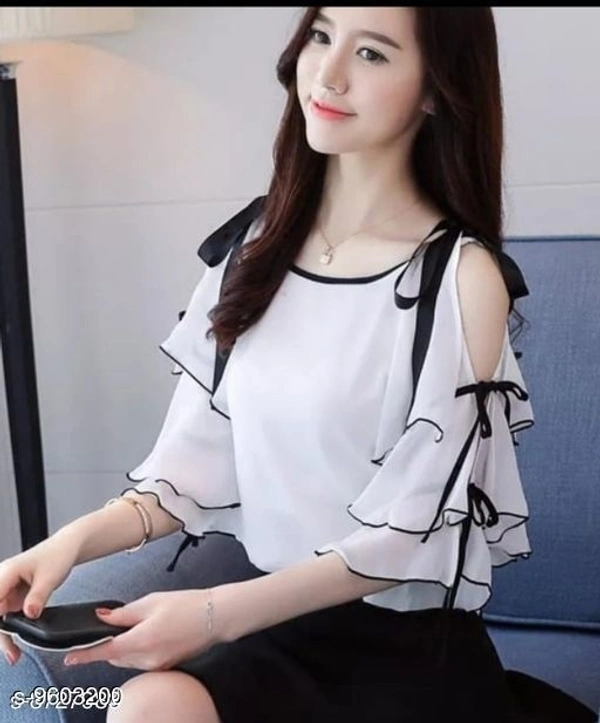 MASK+019 WHITE OFF SHOULDER KNOTES TOP - available, S