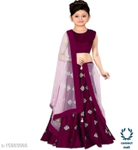 Girl's Embroidered Lahenga Choli with Dupatta Set- Kids Ethnic Wear (3-8 years) - 3-4 YRS