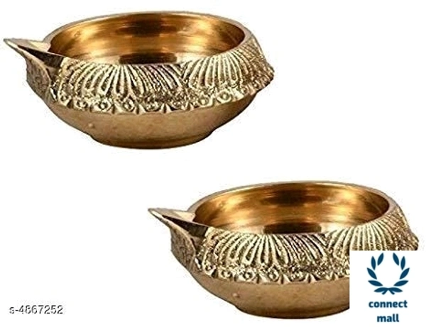 Trendy Brass Diya Oil - Set Of 2, 4,8 and 10 - Set Of 2, Golden, Set Of 4