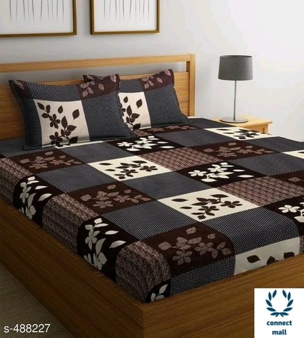 Elegant Microfibré Double Bedsheet - 100 in × 90 in, Marron,Réd, Blue, White, MicroFiber