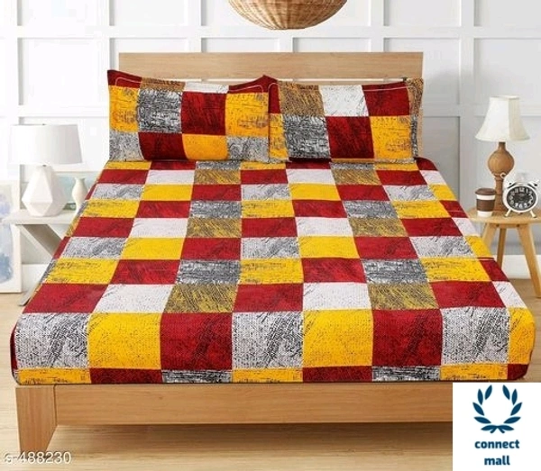 Elegant Microfibré Double Bedsheet - 100 in × 90 in, Marron,Réd, Blue, White, MicroFiber