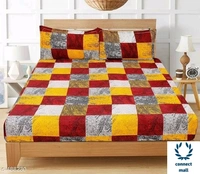 Elegant Microfibré Double Bedsheet - 100 in × 90 in, Marron,Réd, Blue, White, MicroFiber