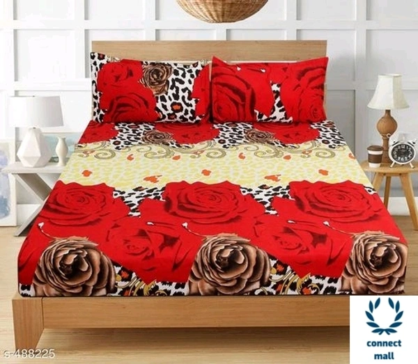 Elegant Microfibré Double Bedsheet - 100 in × 90 in, Marron,Réd, Blue, White, MicroFiber