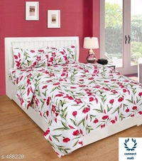 Elegant Microfibré Double Bedsheet - 100 in × 90 in, Marron,Réd, Blue, White, MicroFiber