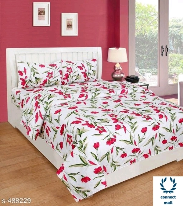 Elegant Microfibré Double Bedsheet - 100 in × 90 in, Marron,Réd, Blue, White, MicroFiber