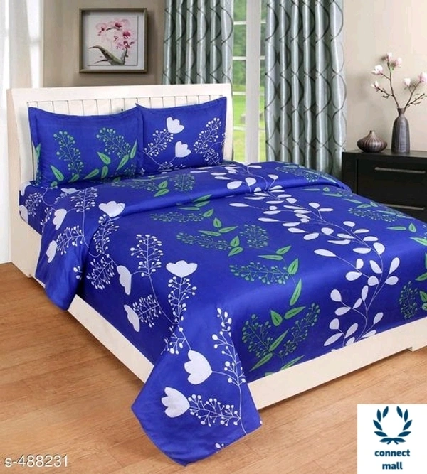 Elegant Microfibré Double Bedsheet - 100 in × 90 in, Marron,Réd, Blue, White, MicroFiber