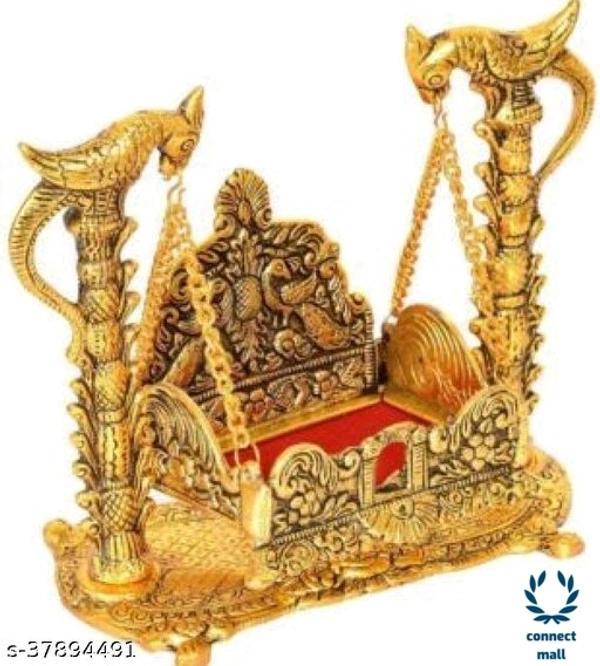 Fancy Show Piece - 17cm×9.5cm×7.5cm, Golden Yellow, Metal