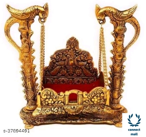 Fancy Show Piece - 17cm×9.5cm×7.5cm, Golden Yellow, Metal