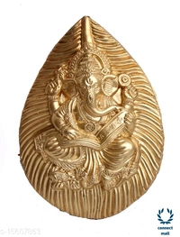 Elegant Decor Showpieces - 10.5 cm ×10 cm × 10.5 cm, Golden Yellow, Brass