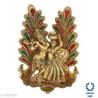 Modern Festival Decor Showpieces - 8 cm× 15 cm× 8 cm, Yellow, Metal