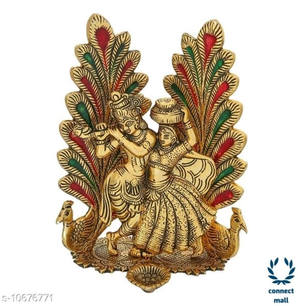 Modern Festival Decor Showpieces - 8 cm× 15 cm× 8 cm, Yellow, Metal