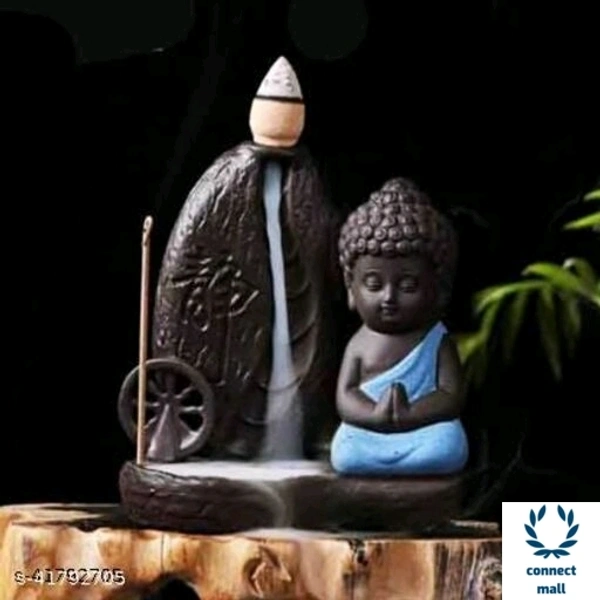 Smoke Fountain - 10 cm, Black & Blue, Stone