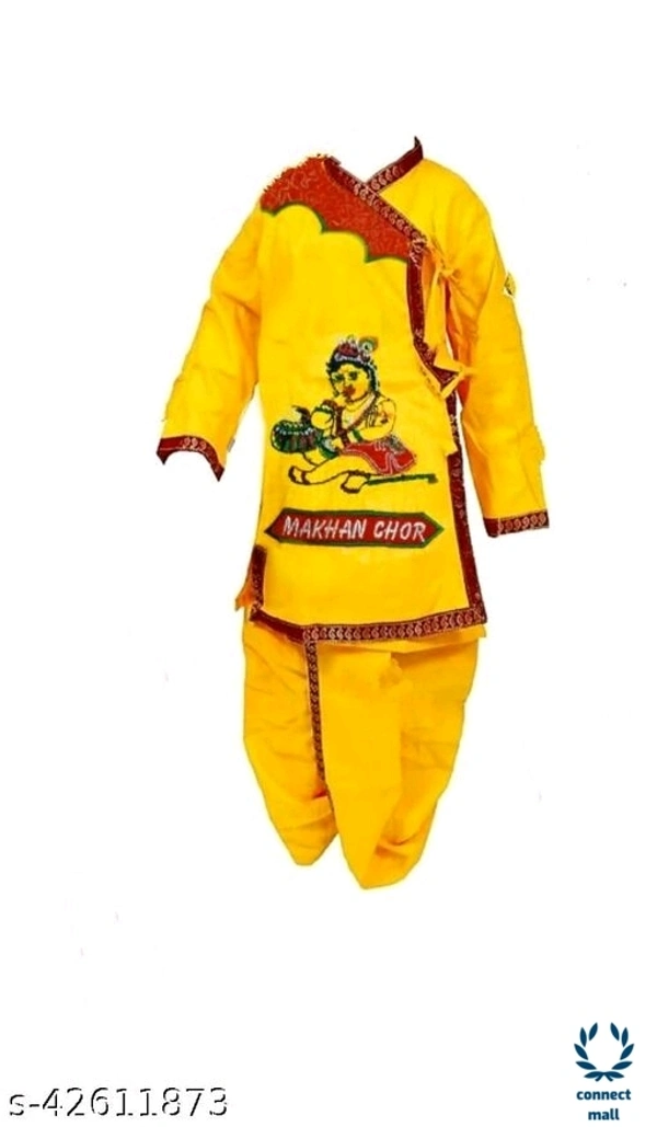 Krishna dress - 9-12 months, Yellow, Cotton