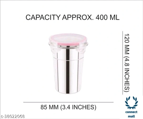 Unique Water Bottle - (B×H )3.5 cm× 3.5 cm, Pink, Steel