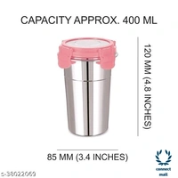 Unique Water Bottle - (B×H )3.5 cm× 3.5 cm, Pink, Steel