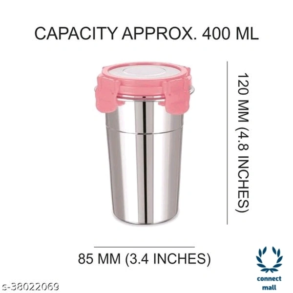 Unique Water Bottle - (B×H )3.5 cm× 3.5 cm, Pink, Steel