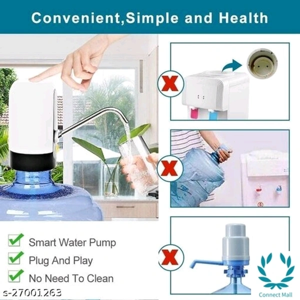 Classy Automatic Water Pump Portable Switch Dispenser - Free, Black & White Combination, Plastic