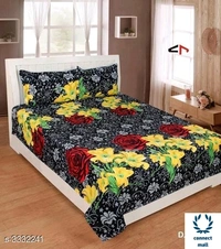 Graceful Bedsheet - 90cm ×90 cm, Blue, Poly Cotton
