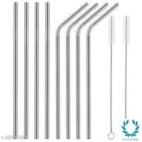 Stainless Steel Straw With Cleaning Brush - 2 set of Straw