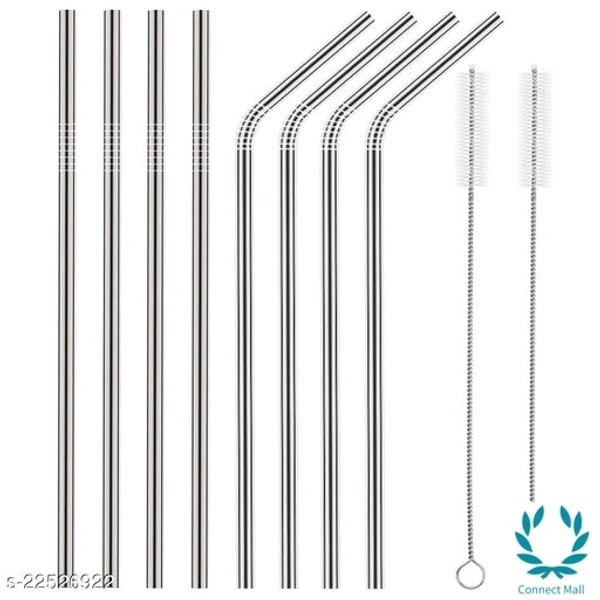 Stainless Steel Straw With Cleaning Brush - 2 set of Straw
