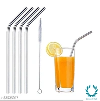 Stainless Steel Straw With Cleaning Brush - 2 set of Straw