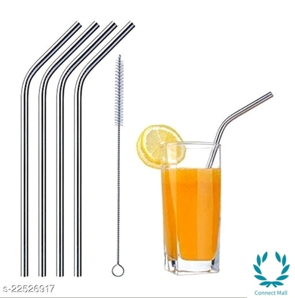 Stainless Steel Straw With Cleaning Brush - 2 set of Straw