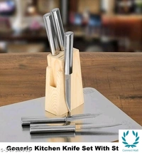 Kitchen Knife Peeler With Wooden Stand
