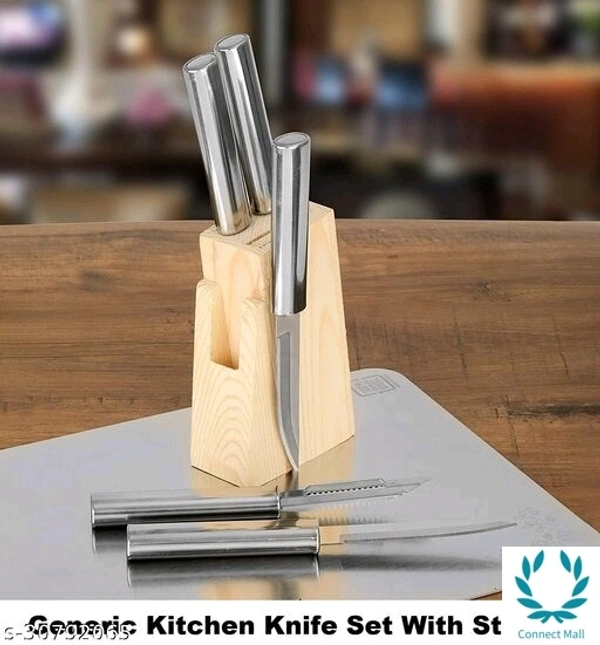 Kitchen Knife Peeler With Wooden Stand