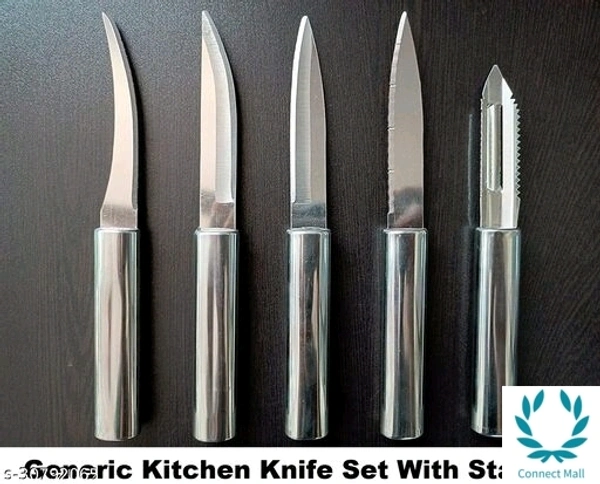 Kitchen Knife Peeler With Wooden Stand