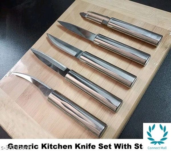 Kitchen Knife Peeler With Wooden Stand