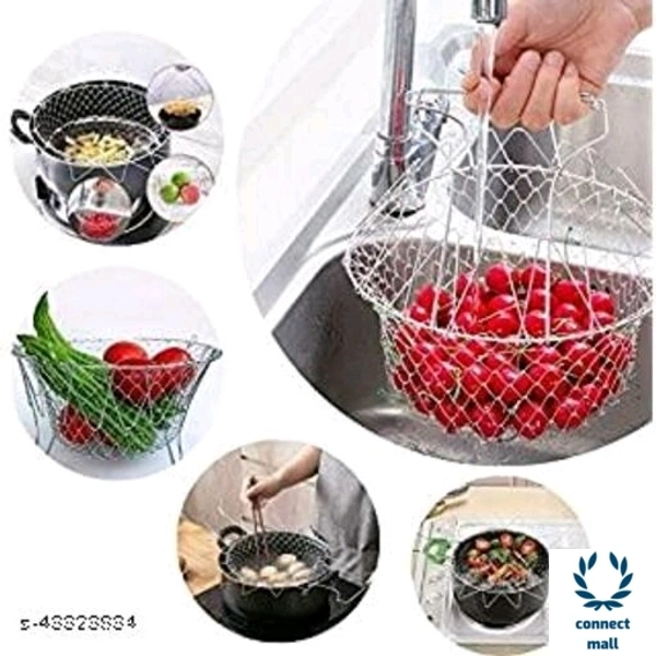 Modern deep fry drainer - steel, Steel