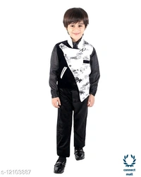 Boy's Ethnic Party Wear - 4-5yrs, Black, Polyester , 1