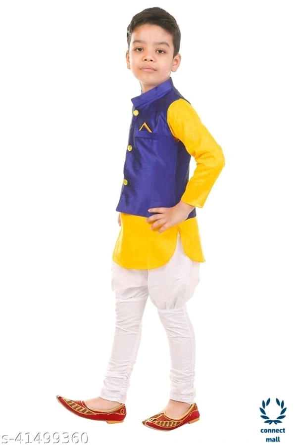 Ethnic Wear - 3-4Yrs, Yellow & Blue, Cotton