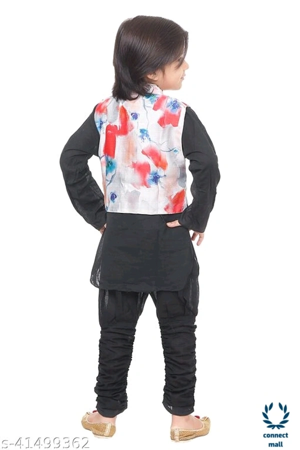 Ethnie Black Kurta - 3-4 yrs, Black, Cotton, 1