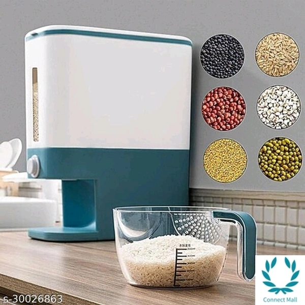 Rice Storage Container 10kg Gray Colour - 10kg, Blue, 1 Pc