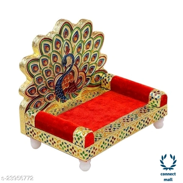 Attractive Krishna Assan - (L×B×H)13cm × 4 cm x 9cm, Red, Wooden