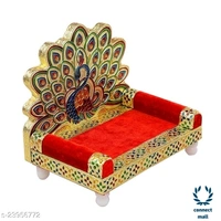Attractive Krishna Assan - (L×B×H)13cm × 4 cm x 9cm, Red, Wooden