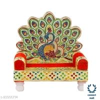 Attractive Krishna Assan - (L×B×H)13cm × 4 cm x 9cm, Red, Wooden