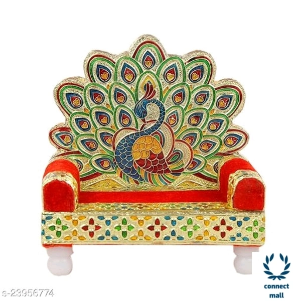 Attractive Krishna Assan - (L×B×H)13cm × 4 cm x 9cm, Red, Wooden