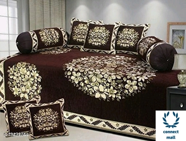 Faishnoable Deewan Set - Dark Marron, Velvet