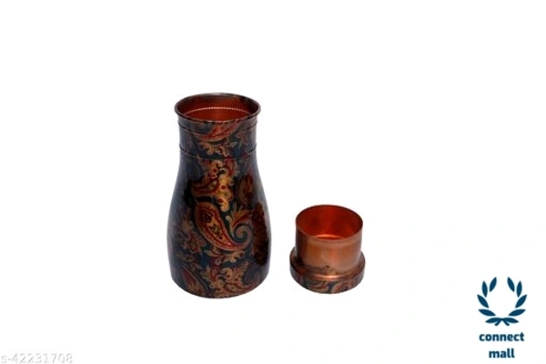 Cooper Water Bottle - 1100ml, Couper & Green Printed, Glass