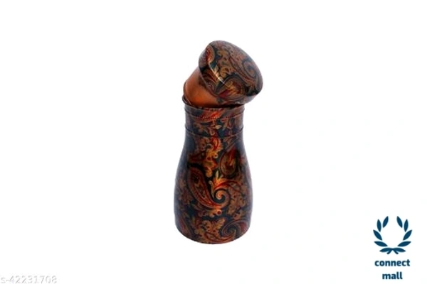 Cooper Water Bottle - 1100ml, Couper & Green Printed, Glass