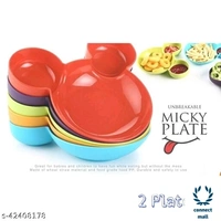 Kids Plate - (B×H×L)17cm×3cmx8cm, Multicolour, Plastic, 1