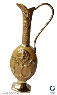Antique Metal Vase Combo - (L×H×B)7cm×5cm×25cm, Golden Yellow, Metal