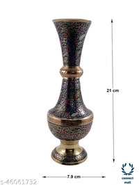 Antique Mmughal Design Vase - (L×B×H)8cm×8cm×21cm, Metal