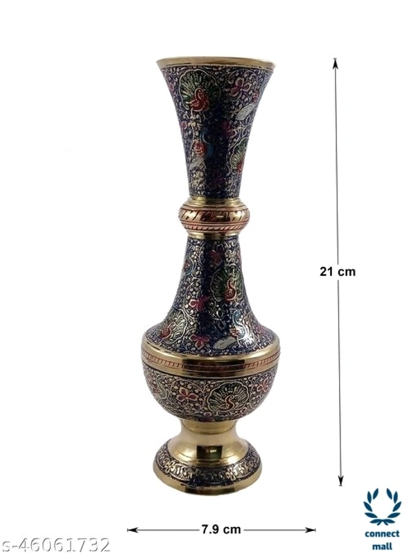 Antique Mmughal Design Vase - (L×B×H)8cm×8cm×21cm, Metal