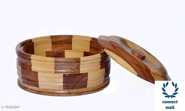Sessame Wood Dual Shade Chapati box Casserole - Brown, Wood