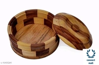 Sessame Wood Dual Shade Chapati box Casserole - Brown, Wood