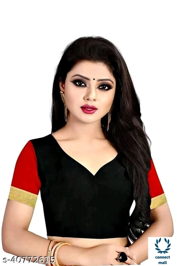 Solid Cotton Silk Sarees With Blouse Piece - Green & Black, Cotton silk, 3